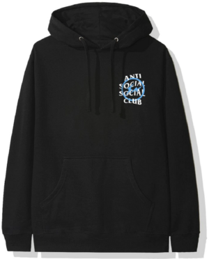 Áo Anti Social Social Club x Fragment Blue Bolt Hoodie FW19 Black ASSC-XFBBHBK