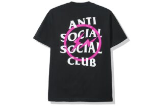Áo Anti Social Social Club x Fragment Pink Bolt Tee Black ASSC-XFPBTBK