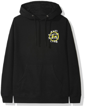 Áo Anti Social Social Club x Fragment Yellow Bolt Hoodie Black ASSC-XFYBHBK