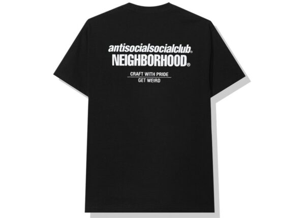Áo Anti Social Social Club x Neighborhood Cambered Black Tee - Ảnh 2