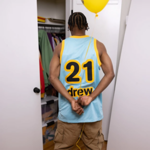 Alternative view of Áo Drew House Mesh Joy Basketball Jersey Sea Blue