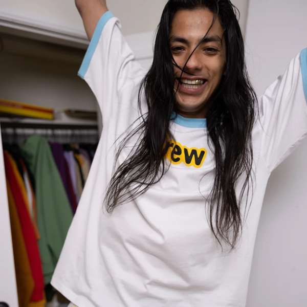Áo Drew House Oversized Secret SS Ringer Tee White Sea Blue - Ảnh 3
