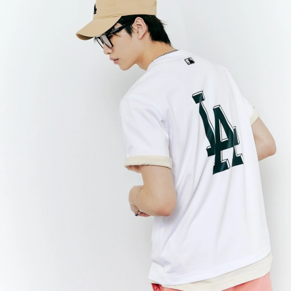 Áo MLB Basic Back Big Logo Short Sleeve T Shirt LA Dodgers 31TS03131-07W - Ảnh 3