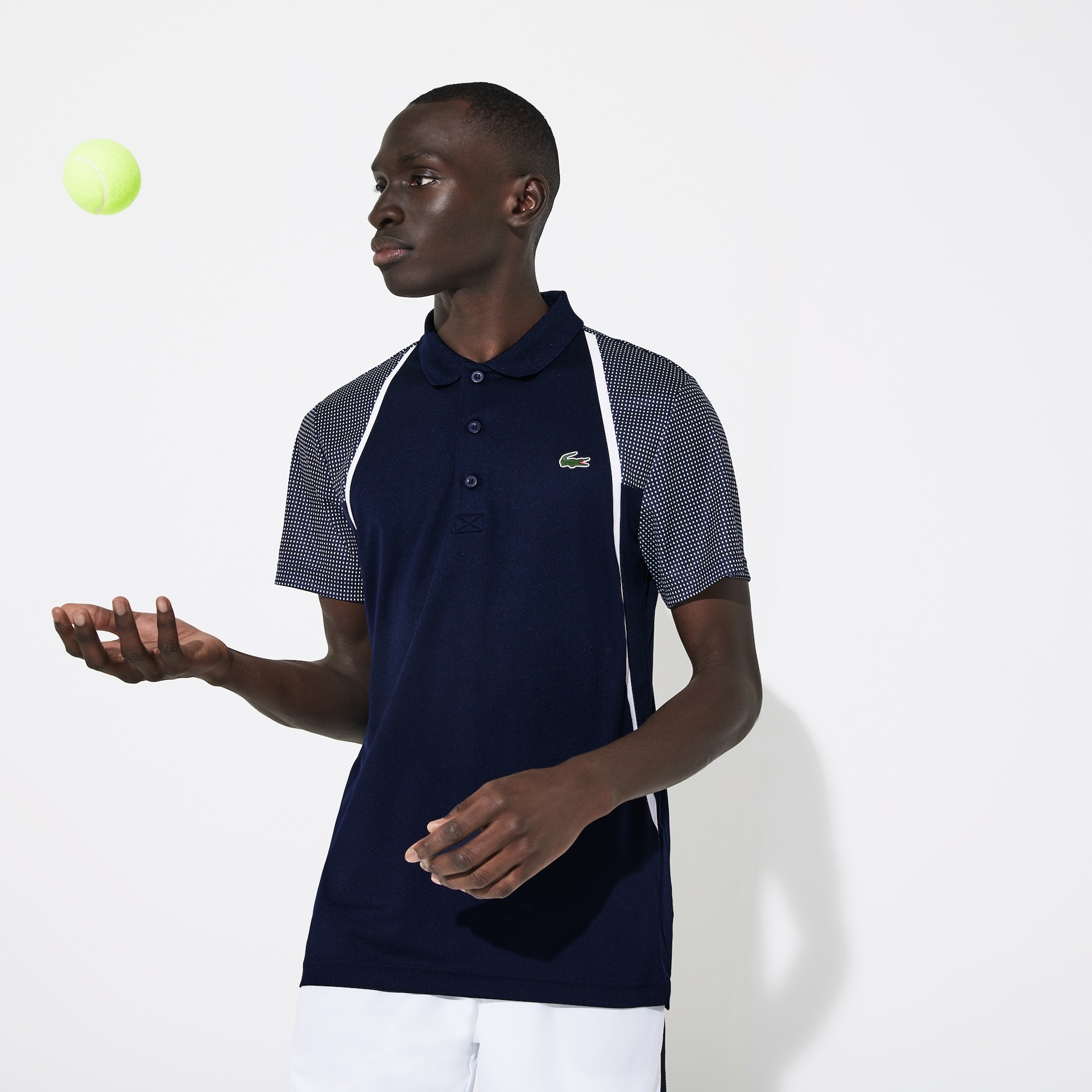 Áo Lacoste Polo SPORT Mesh Sleeved Tennis Navy DH4776-51-R26 - Ảnh 2