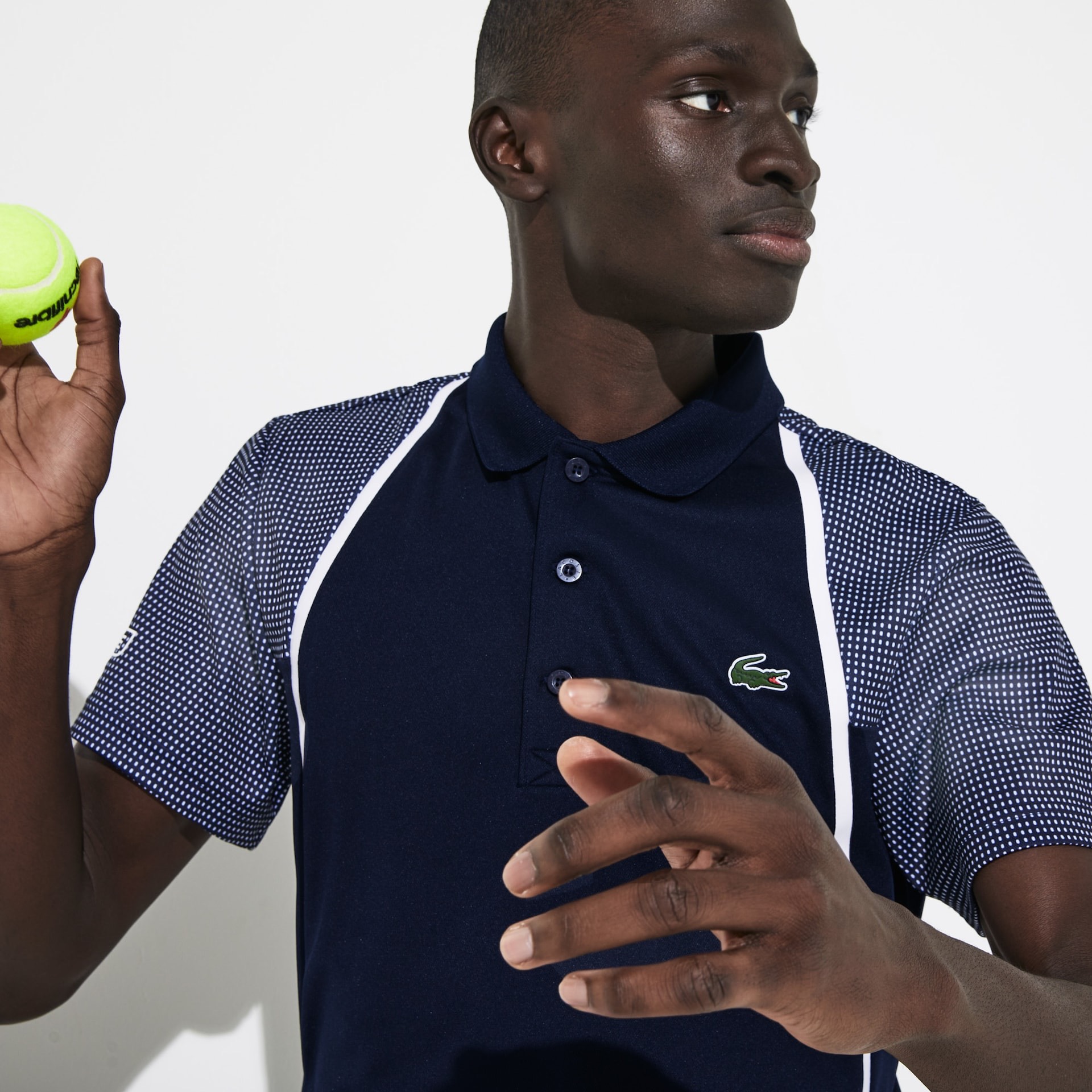 Áo Lacoste Polo SPORT Mesh Sleeved Tennis Navy DH4776-51-R26 - Ảnh 3