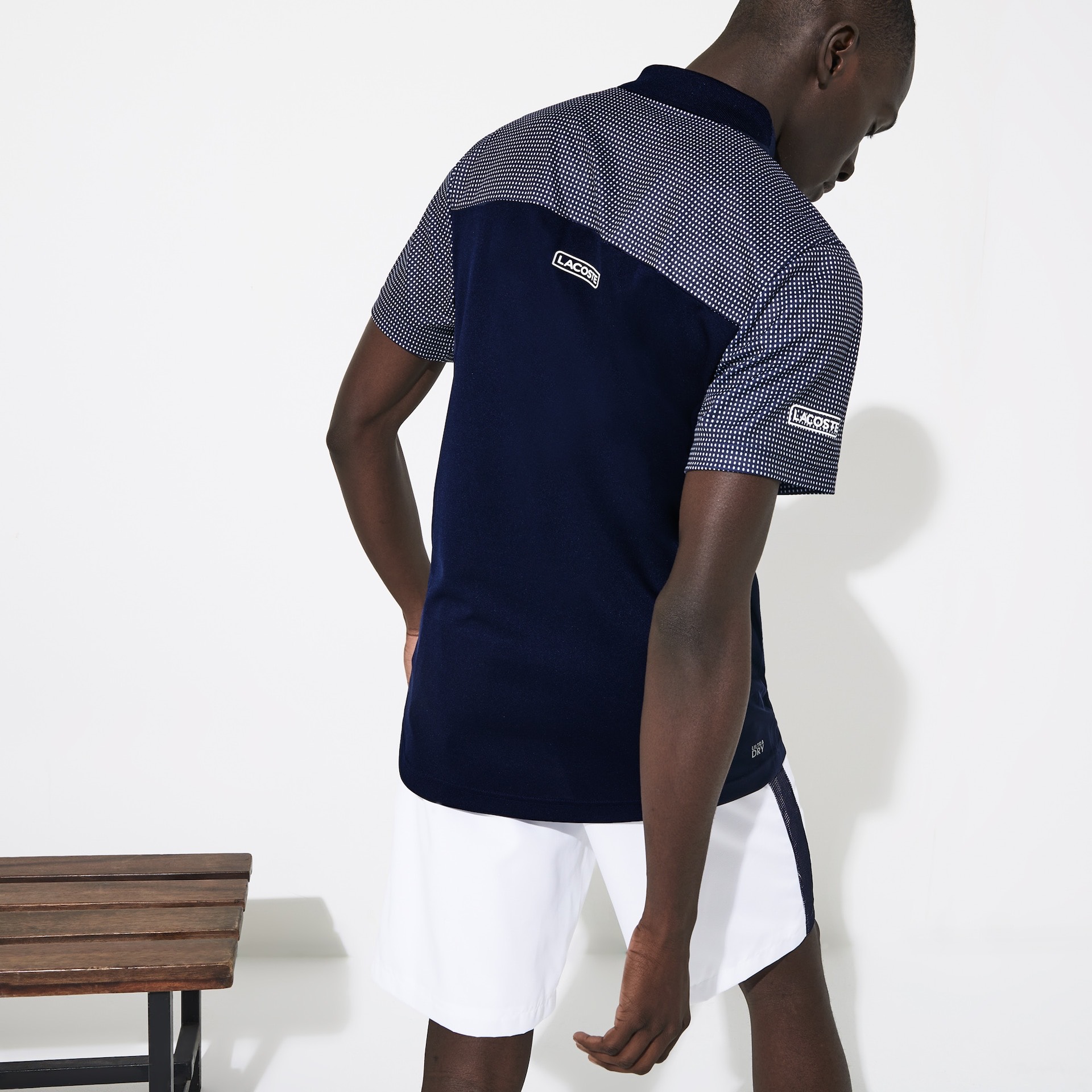 Áo Lacoste Polo SPORT Mesh Sleeved Tennis Navy DH4776-51-R26 - Ảnh 4