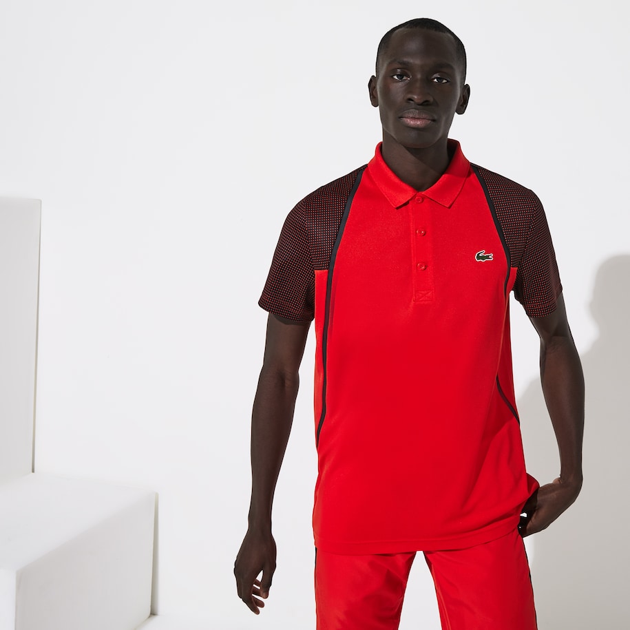 Áo Lacoste Polo SPORT Mesh Sleeved Tennis Red GCR DH4776-51-GCR - Ảnh 2
