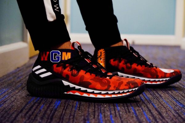 Giày A Bathing Ape x Adidas Dame 4 'Red Camo' AP9976 - Ảnh 4