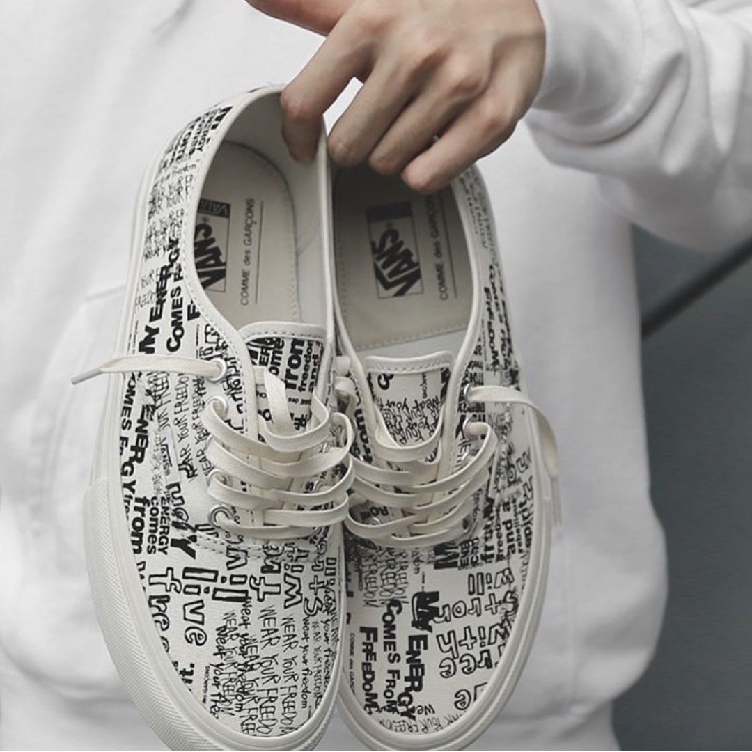 Giày Vans Authentic Comme des Garcons White (Japan) VN0A33TAKXY - Ảnh 3