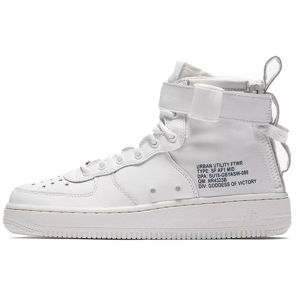 Giày Nike SF Air Force 1 Mid QS GS 'Triple White' AR0690-100 - Ảnh 2