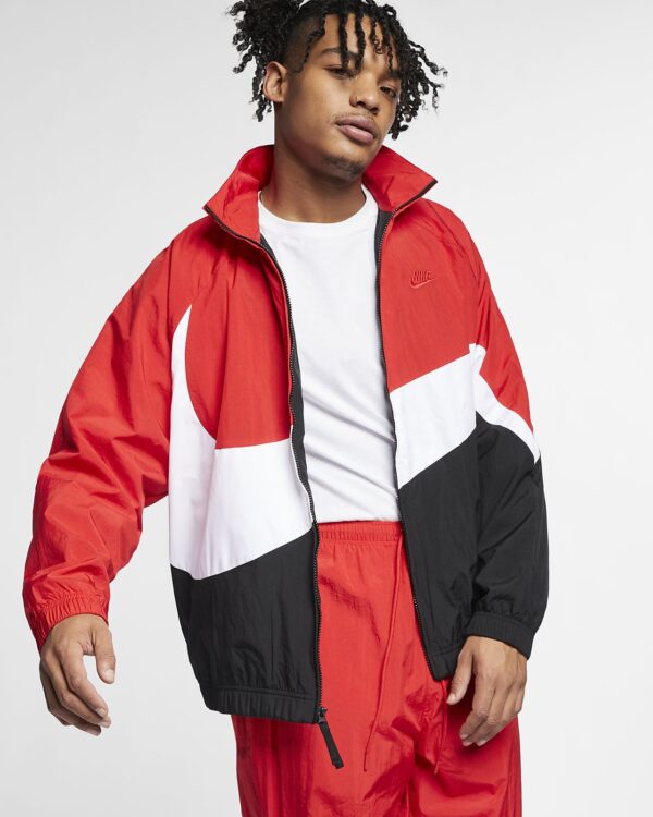 Áo Nike Windbreaker Big Swoosh Woven Jacket 'RedBlackWhite' AR3132-657 - Ảnh 4