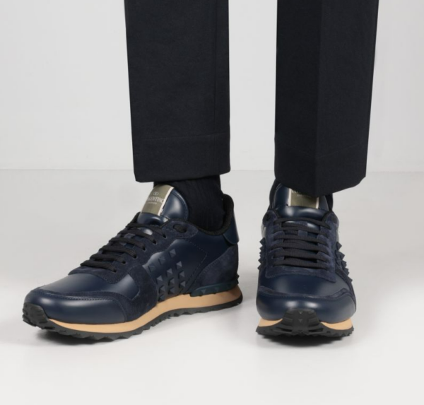 Giày Valentino Leather Rockstud Sneakers WY2S0748VRJM30 - Ảnh 4