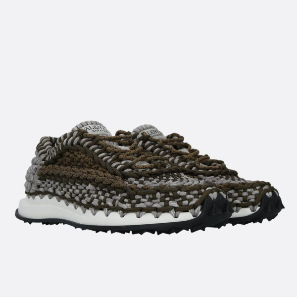 Giày Valentino Garavani Crochet Woven Fabric Sneakers WY2S0E41ZXBY08 - Ảnh 2