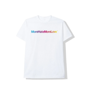 Alternative view of Áo Anti Social Social Club Hate More Love White Tee