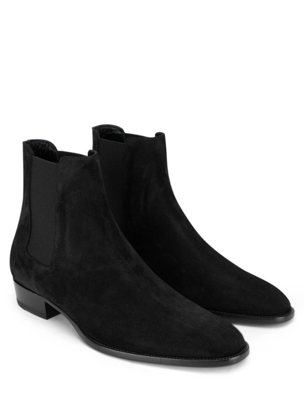 Giày Saint Laurent Wyatt Suede Chelsea Boot Black 443208BT3001000 - Ảnh 2