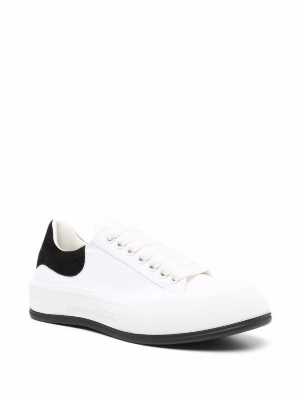 Giày Alexander McQueen Deck Plimsoll Low 'White Black' 654594 W4MV7 9061 - Ảnh 3