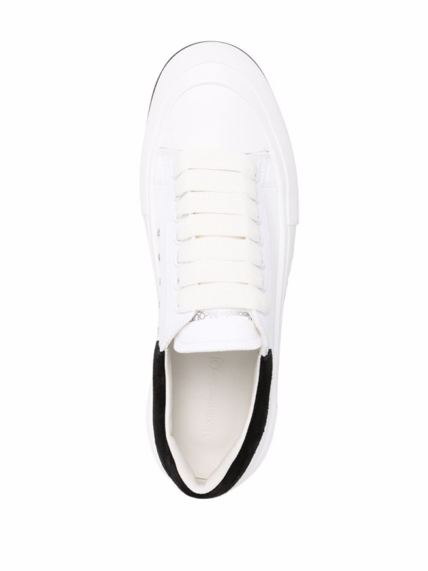 Giày Alexander McQueen Deck Plimsoll Low 'White Black' 654594 W4MV7 9061 - Ảnh 4