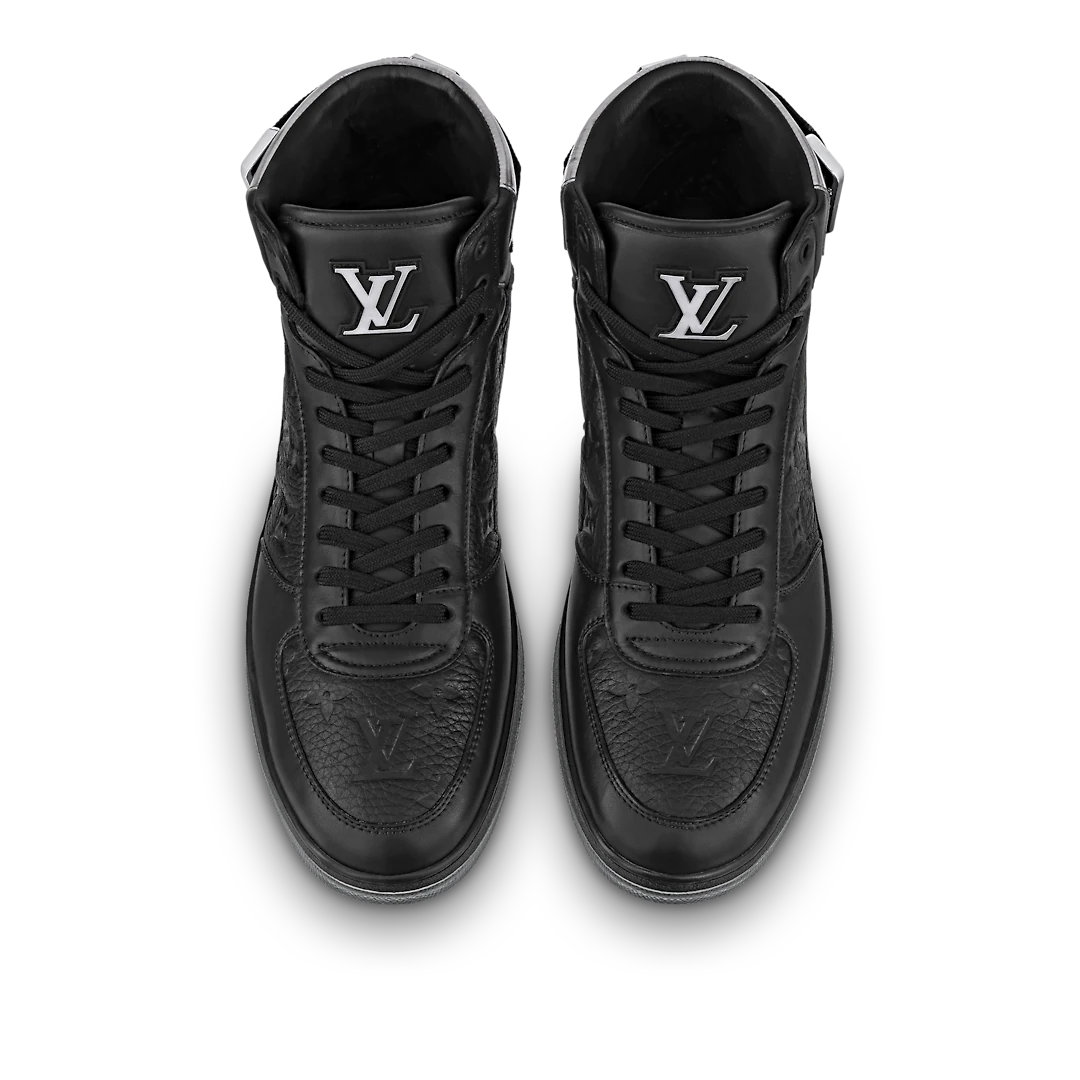 Giày Louis Vuitton MONOGRAM Rivoli Sneaker Boot 'Triple Black' 1A8V7U - Ảnh 3