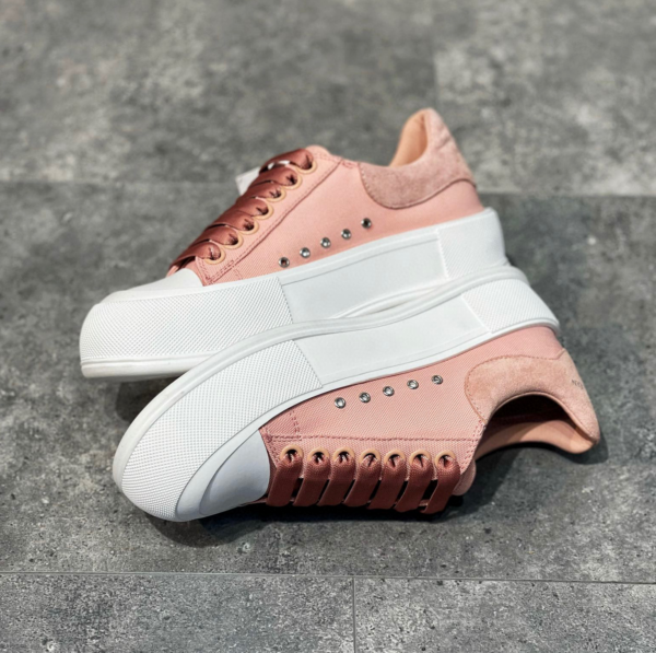 Giày Alexander McQueen Wmns Deck Lace-Up Plimsoll 'Magnolia' 654593-W4PQ1-9297 - Ảnh 3