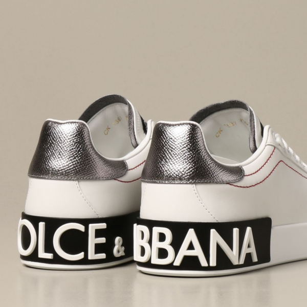 Giày Dolce & Gabbana Calfskin Nappa Portolino White Silver CK1587-AH527-8B441 - Ảnh 4