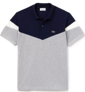 Ao Lacoste Erkek Lacivert Gri Beyaz Renk Bloklu Regular Fit Polo PH9365-BZE