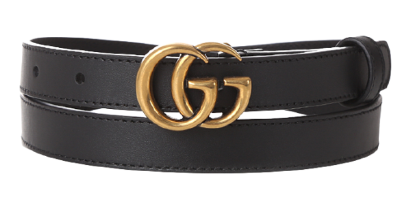 Thắt Lưng Gucci GG Mamon Double G Buckle Thin Belt 409417-AP00T-1000