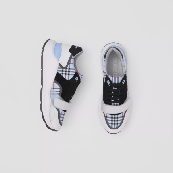 Giày Burberry Check Nylon Leather 'Pale Blue' 80514151 - Ảnh 2