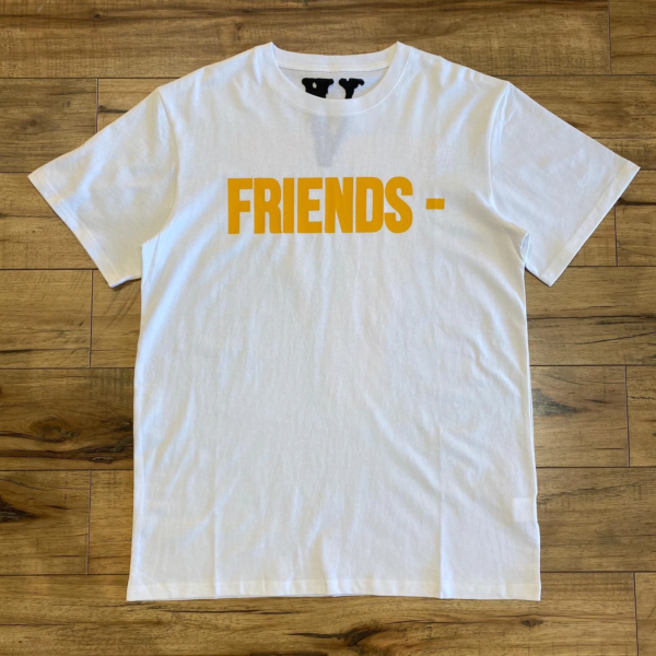 Áo Vlone Friends Logo Tee White Yellow - Ảnh 2