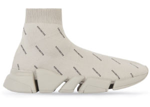 Giày Balenciaga Speed Trainer 2.0 All Over Logo Beige 617239W2DBO9910