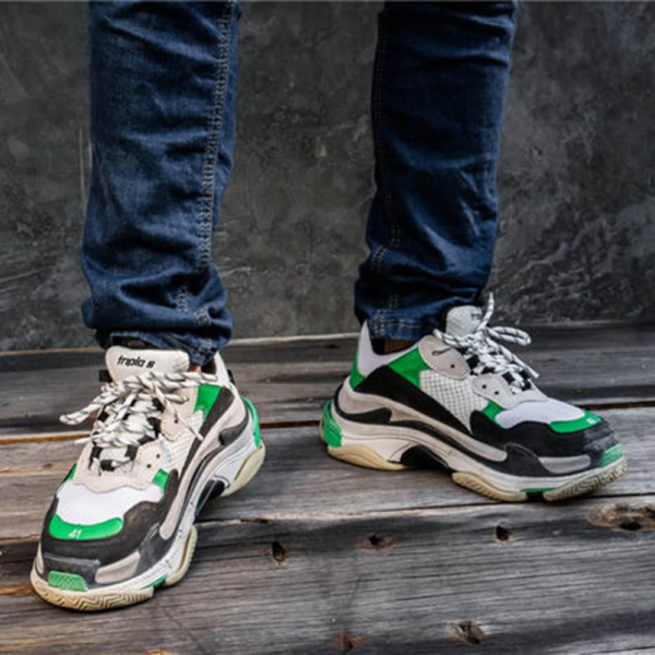 Giày Balenciaga Triple S Trainer Green Fluo 524039 W09O6 9063 - Ảnh 2