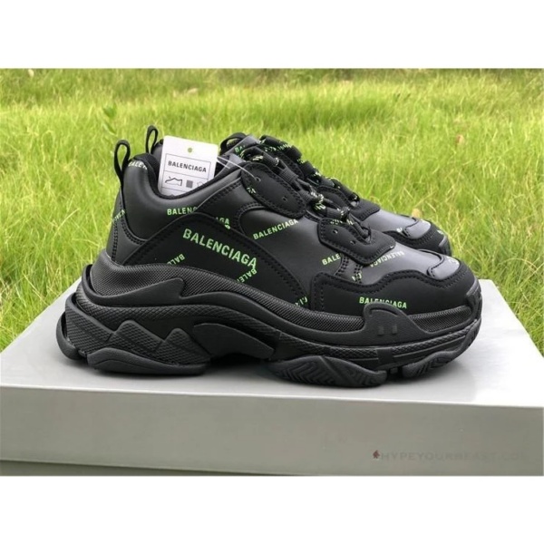 Giày Balenciaga Triple S Allover Logo 'Black' 536737-W2FA1-1070 - Ảnh 4