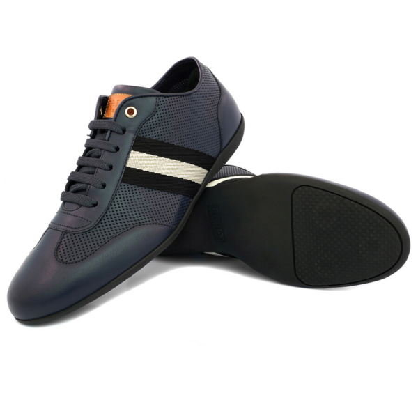 Giày Bally Harlam Leather Perforated 'Ink' 6222351 - Ảnh 2
