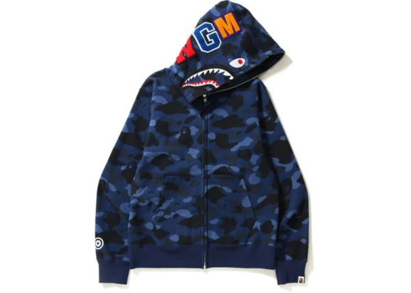 Áo Bape Shark Blue Camo Wide Pullover BAPE159 - Ảnh 2