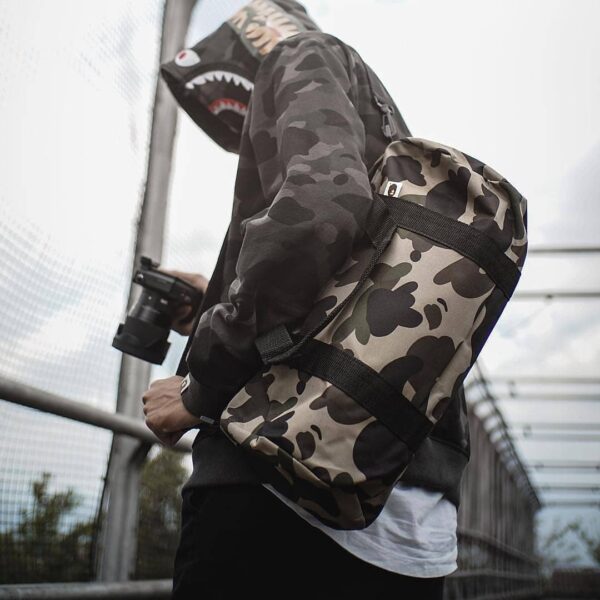 Túi BAPE Green Camo Duffle Bag - Ảnh 4