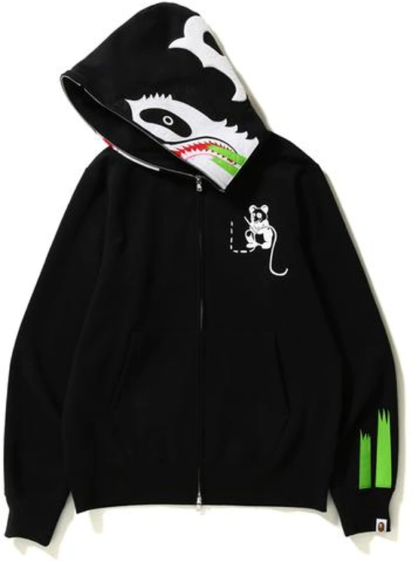 Áo Bape Panda Full Zip Hoodie Black BA-PFZHBK - Ảnh 3