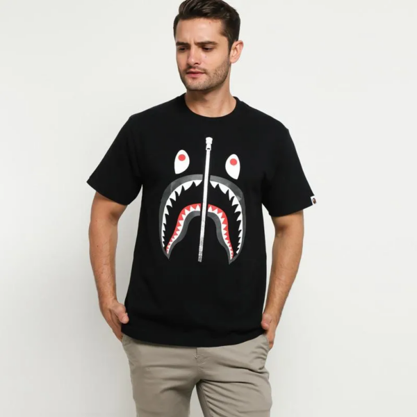 Áo Bape Shark Heavy Weight Relaxed Tee Black - Ảnh 3