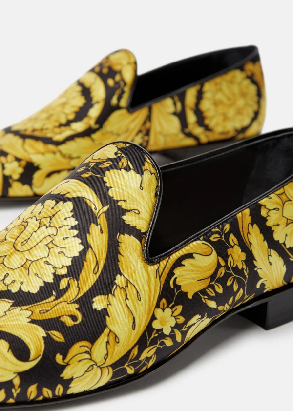 Giày Versace Barocco Print Silk Slippers Print DSU6488-DTS2C-D4191 - Ảnh 4
