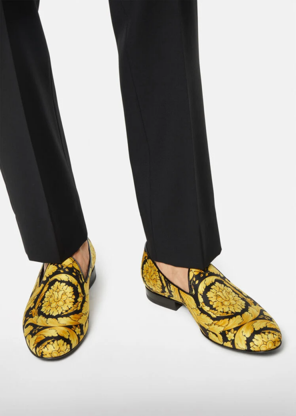 Giày Versace Barocco Print Silk Slippers Print DSU6488-DTS2C-D4191 - Ảnh 5
