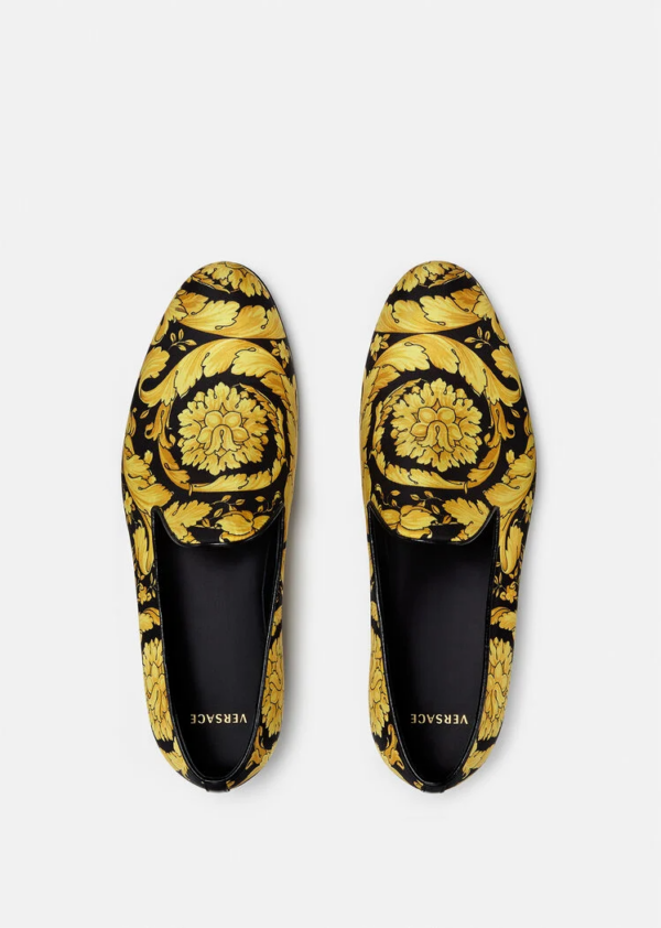 Giày Versace Barocco Print Silk Slippers Print DSU6488-DTS2C-D4191 - Ảnh 2