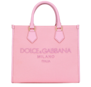 Túi Dolce & Gabbana Canvas Shopper With Embroidered Logo Pink BB2012AY4058I439