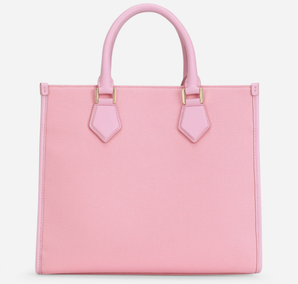 Túi Dolce & Gabbana Canvas Shopper With Embroidered Logo Pink BB2012AY4058I439 - Ảnh 3