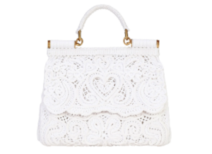 Túi Dolce & Gabbana Medium Cordonetto Lace Sicily Bag White BB6002AW71780001