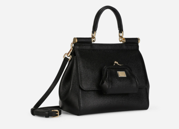 Túi Dolce & Gabbana Small Calf Skin Sicily Bag Black BB6003A100380999 - Ảnh 5