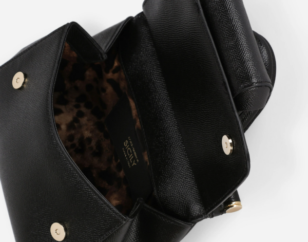 Túi Dolce & Gabbana Small Calf Skin Sicily Bag Black BB6003A100380999 - Ảnh 4