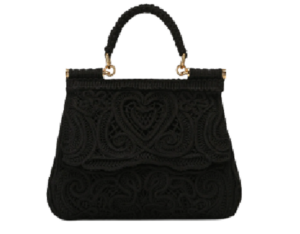 Túi Dolce & Gabbana Small Cordonetto Lace Sicily Bag Black BB6003AW71780999
