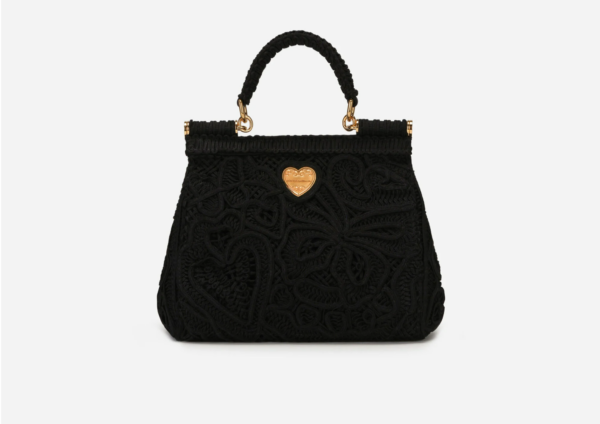 Túi Dolce & Gabbana Small Cordonetto Lace Sicily Bag Black BB6003AW71780999 - Ảnh 3