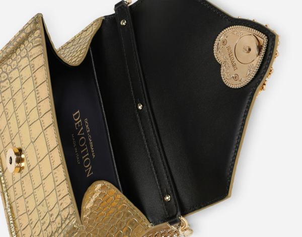 Túi Dolce & Gabbana Crocodile Print 'Gold' BB6711AQ6008H962 - Ảnh 3