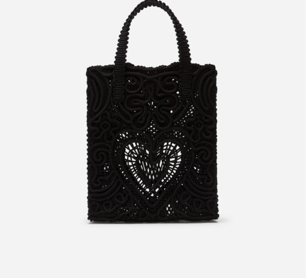 Túi Dolce & Gabbana Small Cordonetto Lace Shopper Black BB6926AW71780999 - Ảnh 2