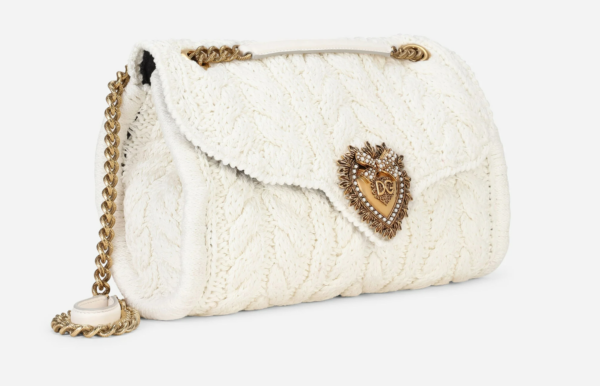 Túi Dolce & Gabbana Large Knit Devotion Shoulder Bag White BB6949AQ14980001 - Ảnh 4