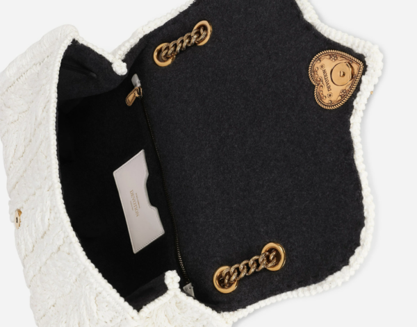 Túi Dolce & Gabbana Large Knit Devotion Shoulder Bag White BB6949AQ14980001 - Ảnh 2